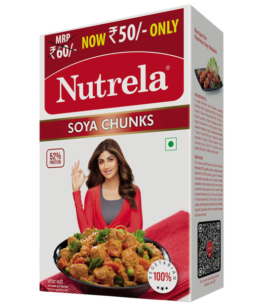 Nutrela SOYA Chunks High Protein Soyabeans Tender & Juicy SOYA Nuggets - 220 Grams