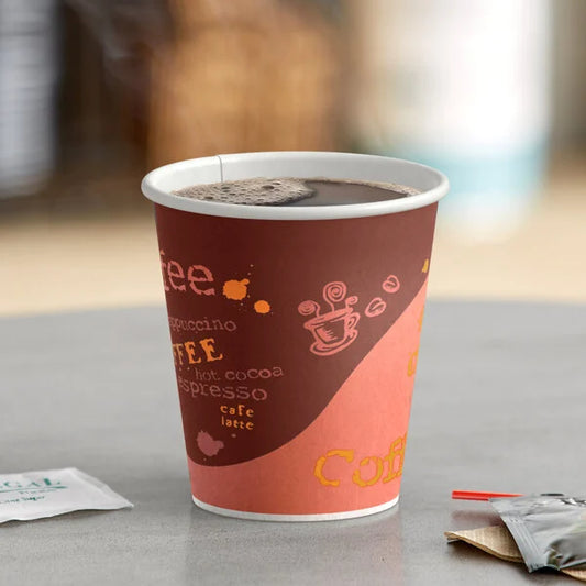 50 pack café cups 8 oz Coffee disposables paper cup